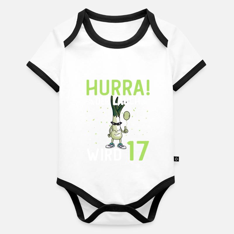 Herren 17. Geburtstag Hurra der Lauch wird 17 Baby Bio-Kurzarm-Kontrastbody