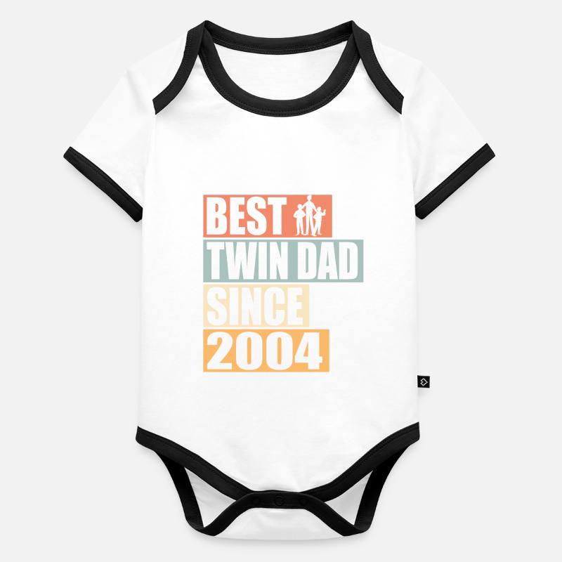 Zwillinge Vater Zwillingsvater seit 2004 Baby Bio-Kurzarm-Kontrastbody