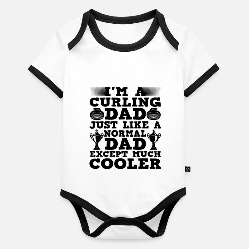 Cool Curling Papa Body Bébé bio contrasté manches courtes