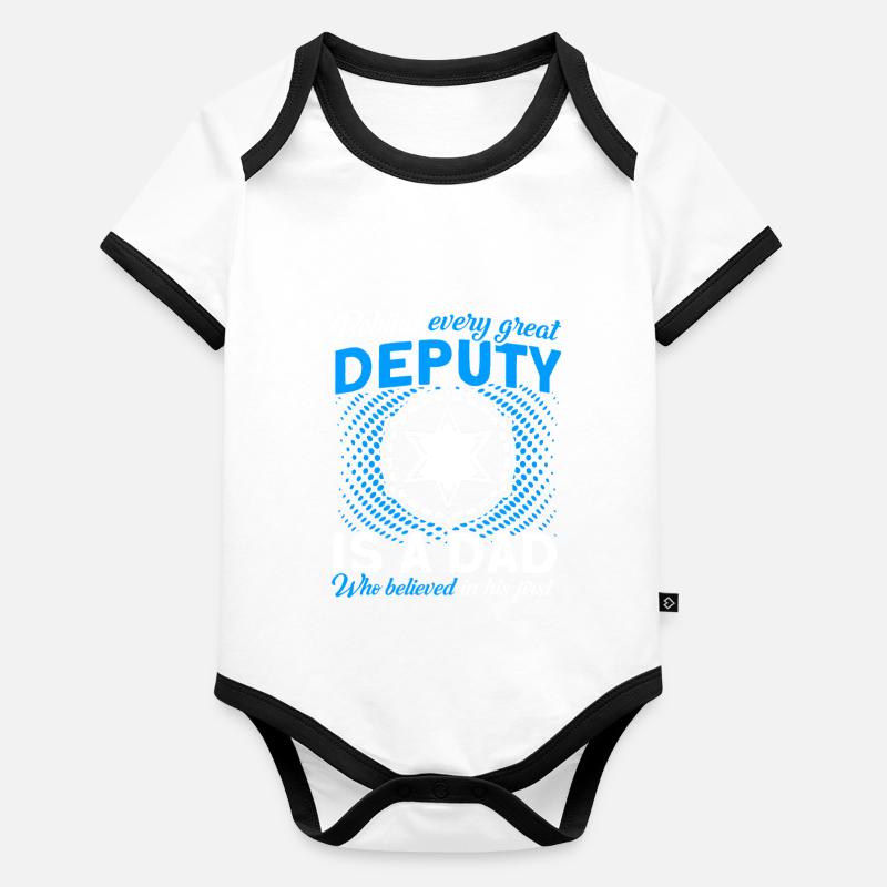 Papa Shérif adjoint Papa Père Body Bébé bio contrasté manches courtes