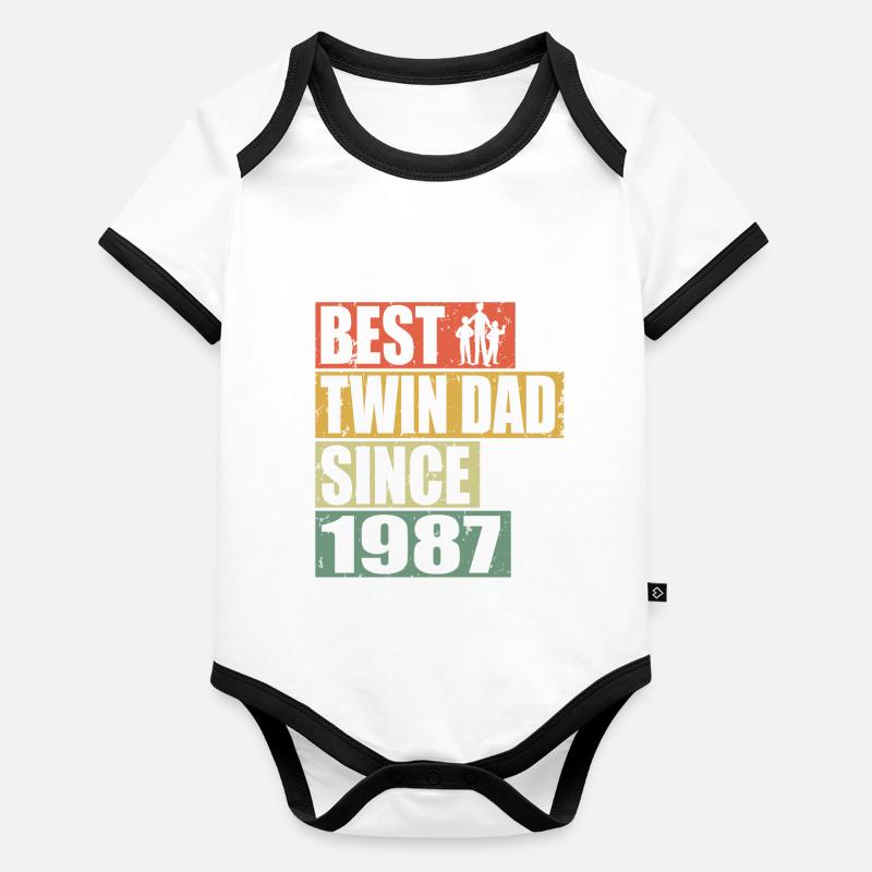 Twins Father Twin Father since 1987 Organic Baby Contrasting Bodysuit
