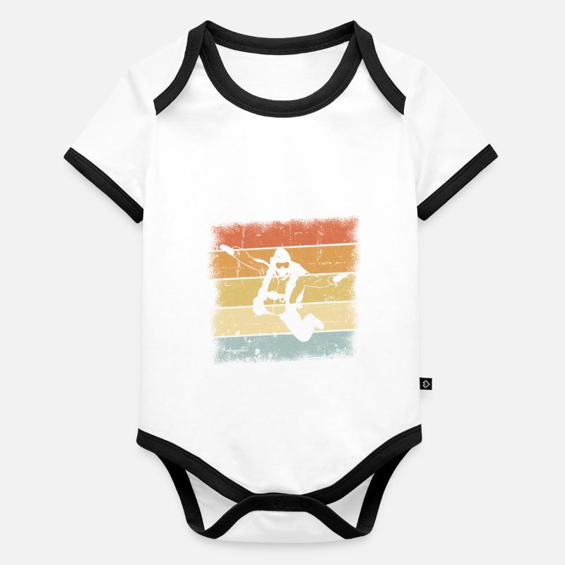 Parachutisme Rétro Body Bébé bio contrasté manches courtes
