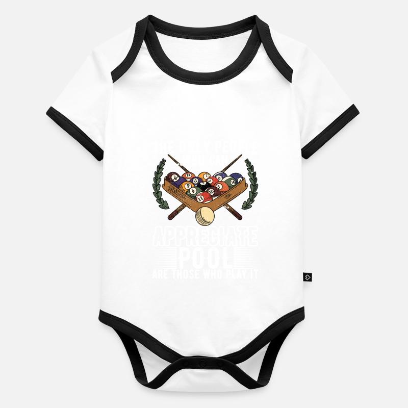 Pool Billiards Organic Baby Contrasting Bodysuit