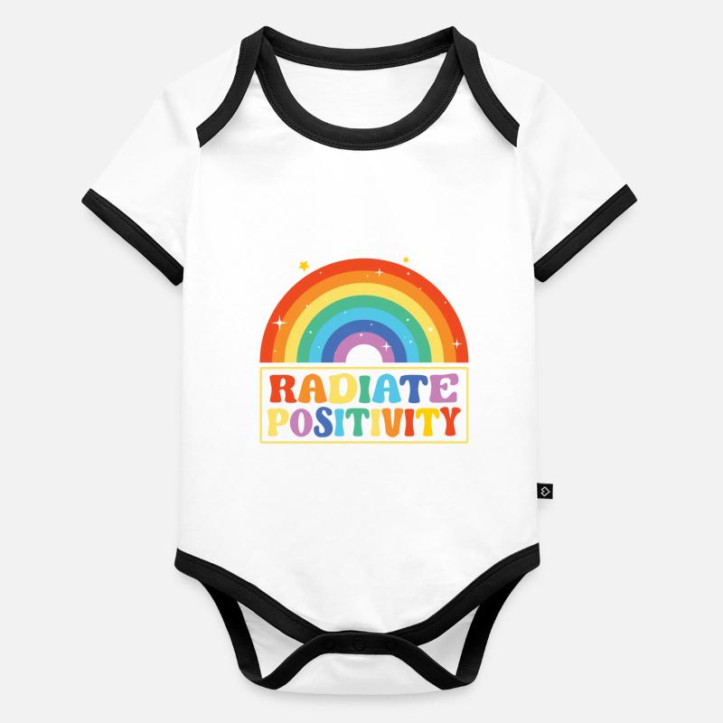 Rayonner de positivité Body Bébé bio contrasté manches courtes