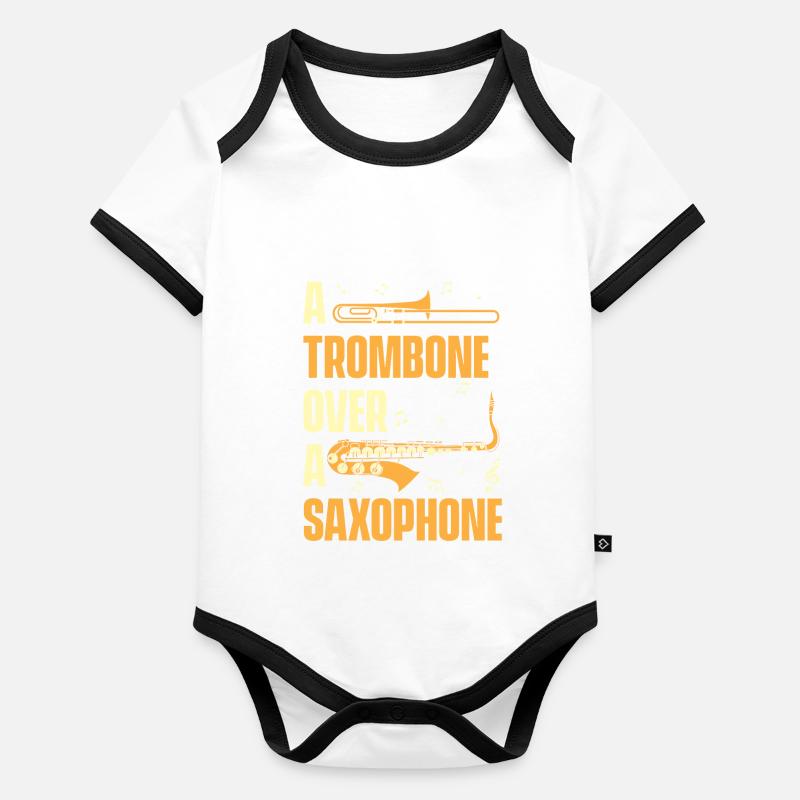 Posaune Baby Bio-Kurzarm-Kontrastbody