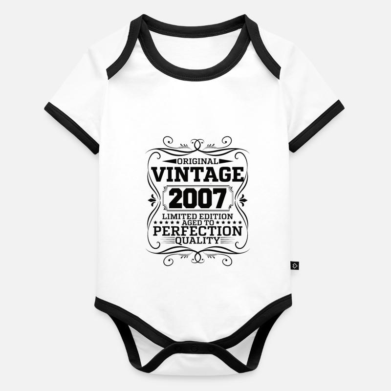 Vintage 2007 Édition Limitée Originale Body Bébé bio contrasté manches courtes