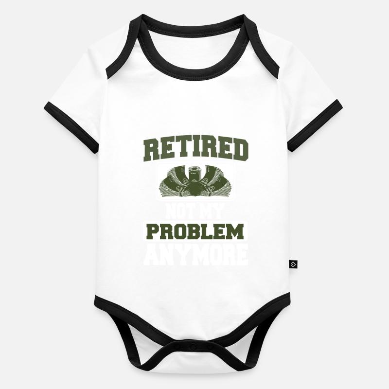 Pas mon problème Plus De T-shirt de retraite Présent Body Bébé bio contrasté manches courtes