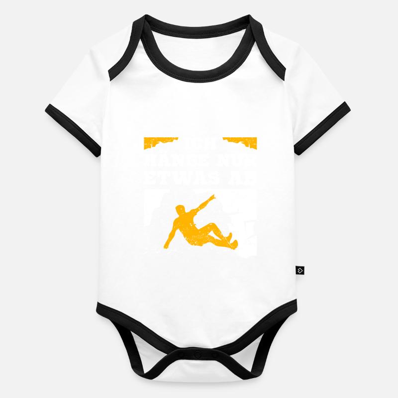 Klettern Bouldern Spruch - Ich Häng Nur Etwas Ab - Baby Bio-Kurzarm-Kontrastbody