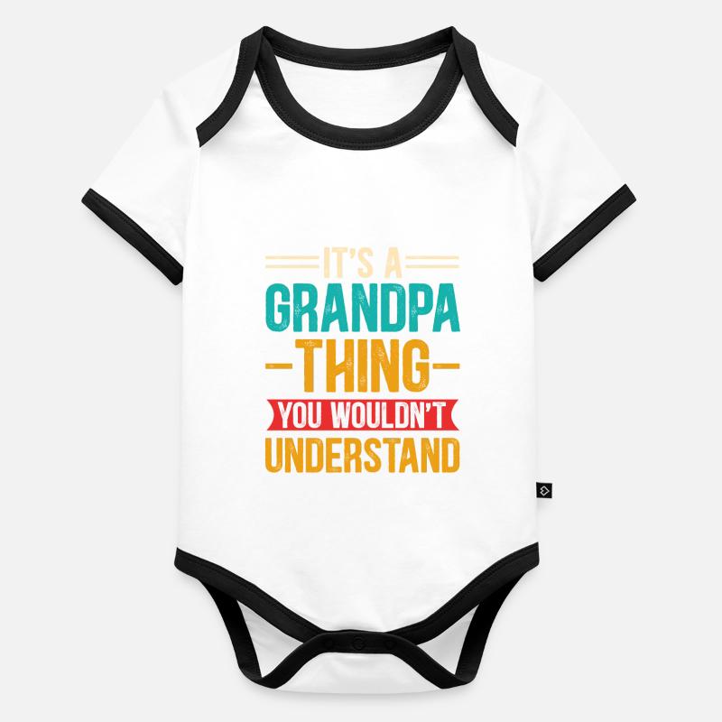 Opa Sache Baby Bio-Kurzarm-Kontrastbody