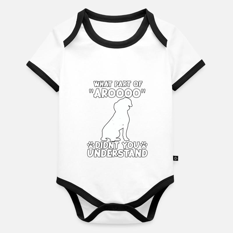 Mignon Beagle Propriétaire de chien Motif Beagle Gassi Body Bébé bio contrasté manches courtes