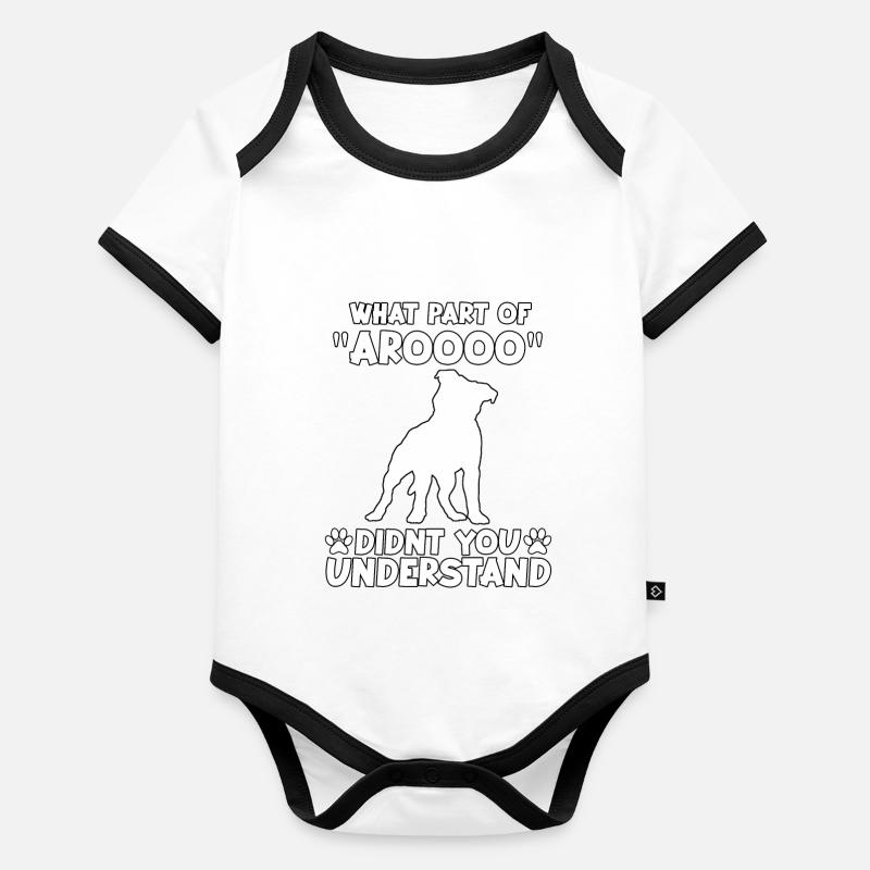 Mignon Pitbull Propriétaire Gassi Motif Drôle Pitbull Body Bébé bio contrasté manches courtes