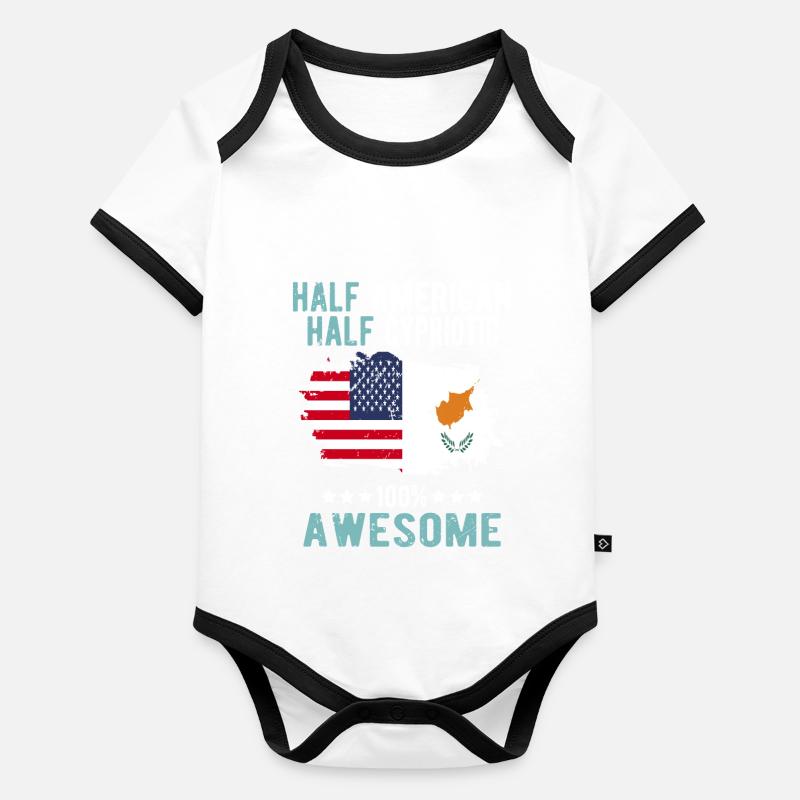 Halb Amerikaner Halb Zyprer Baby Bio-Kurzarm-Kontrastbody