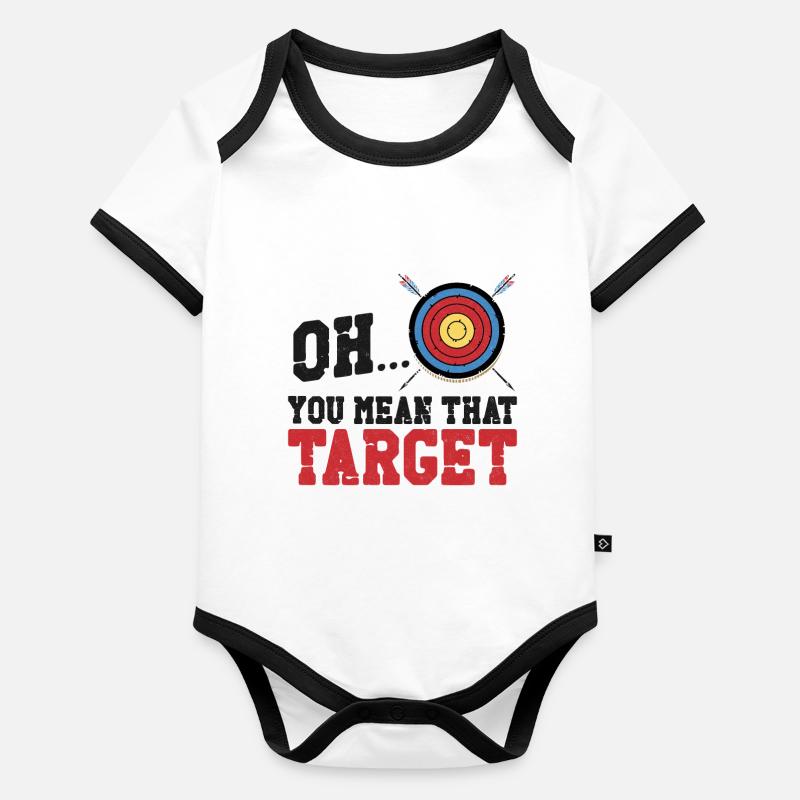 Archery Bow Archer Vintage Target Body Bébé bio contrasté manches courtes