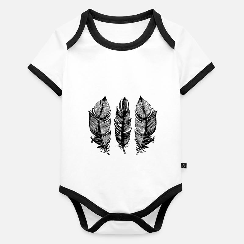 Federn Baby Bio-Kurzarm-Kontrastbody