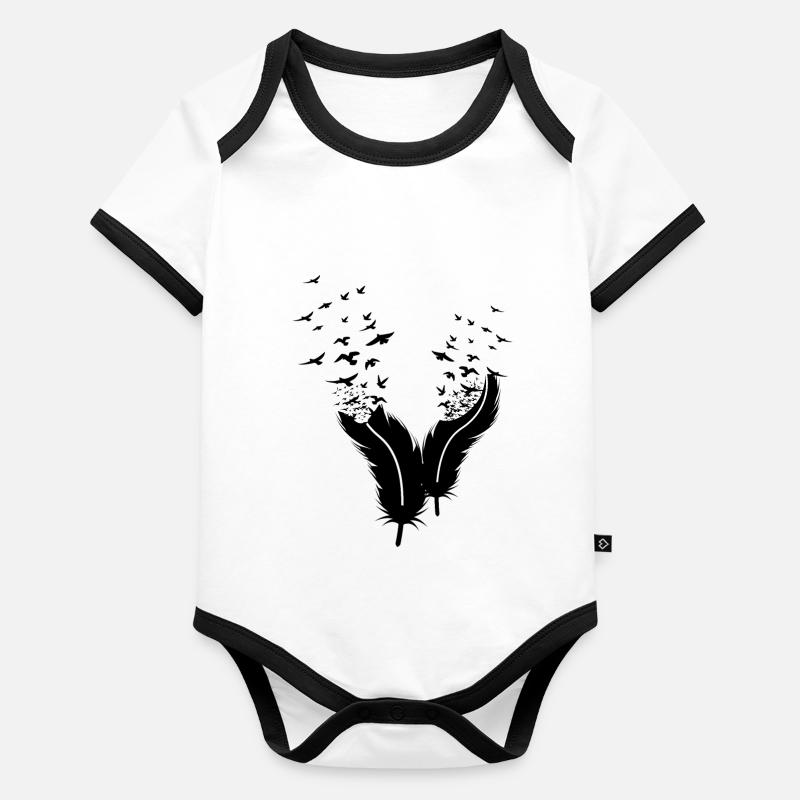 Federn Baby Bio-Kurzarm-Kontrastbody