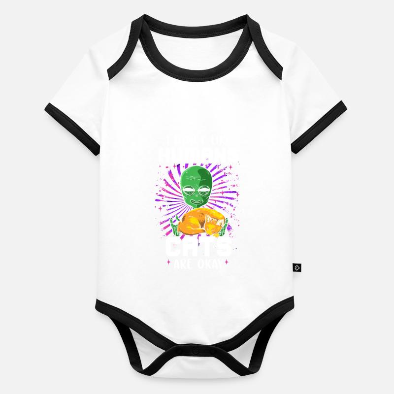 Alien Tshirt UFO Alien Children Mars Gentlemen Organic Baby Contrasting Bodysuit