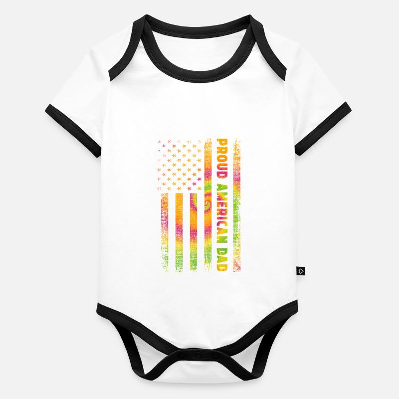 Proud American Dad Organic Baby Contrasting Bodysuit
