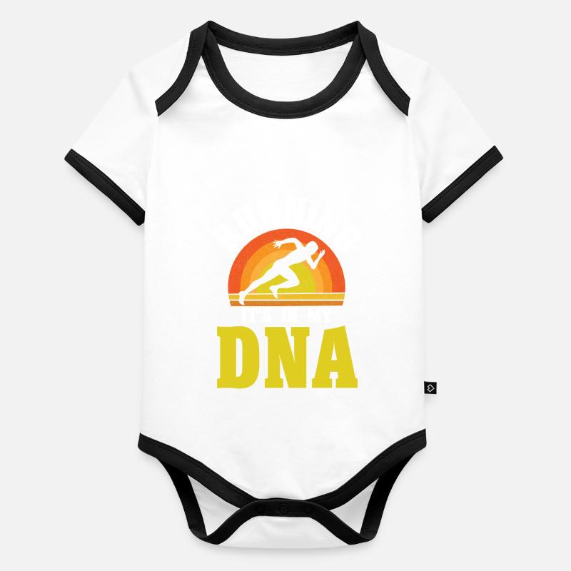 Motivation Streak Running Runner Marathon Organic Baby Contrasting Bodysuit