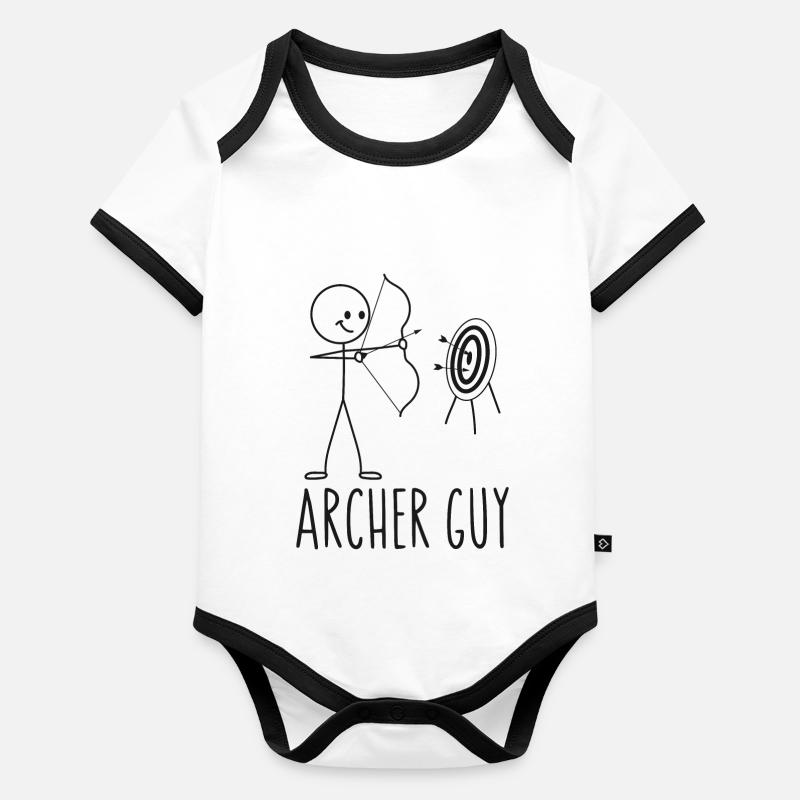 Arc de tir à l’arc Archer vintage Body Bébé bio contrasté manches courtes