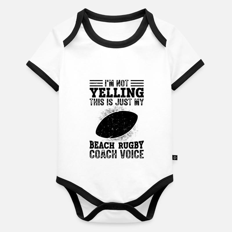 I Don’t Scream - Entraîneur de beach rugby Body Bébé bio contrasté manches courtes