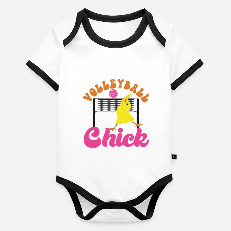 Volleyball Player Team Chicken Baby Bio-Kurzarm-Kontrastbody