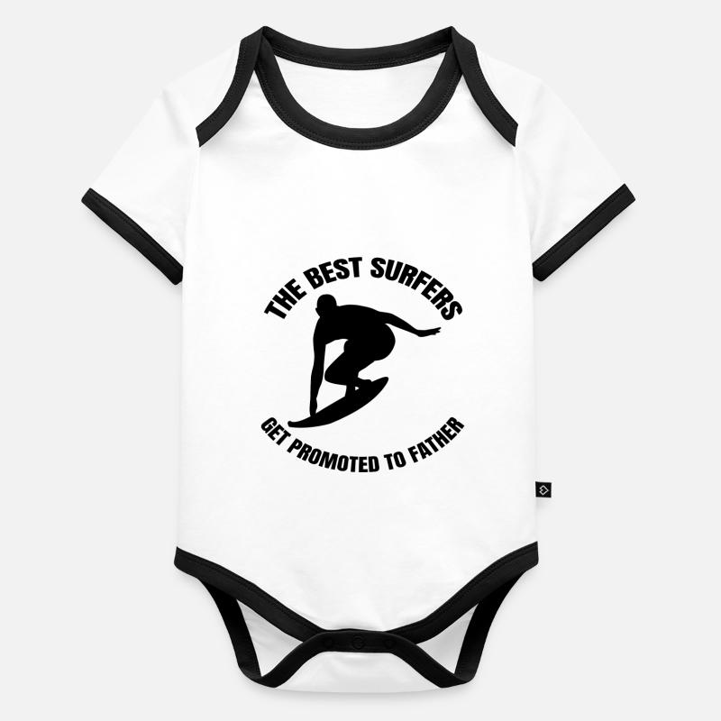 Surfer Father Surfboard Dad Surf Instructor Surf Organic Baby Contrasting Bodysuit