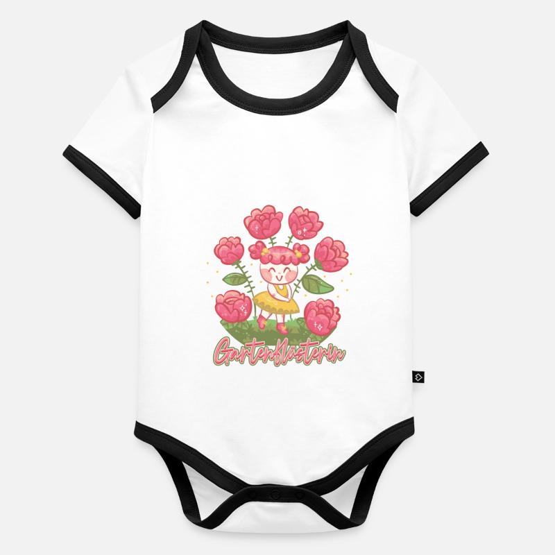 Gartenflüsterer Gartenflüsterin Garten Gärtner Baby Bio-Kurzarm-Kontrastbody