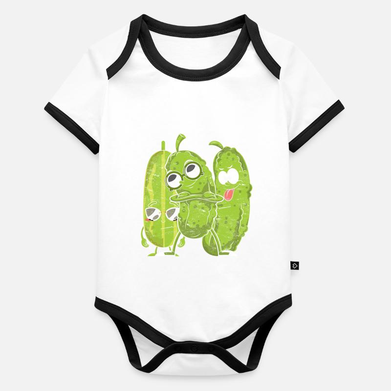 Cool Lunettes de soleil Légumes Idée Cadeau Concombre Body Bébé bio contrasté manches courtes