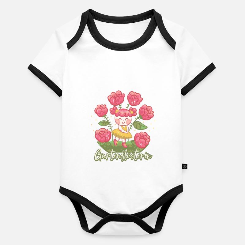 Gartenflüsterer Gartenflüsterin Garten Gärtner Baby Bio-Kurzarm-Kontrastbody