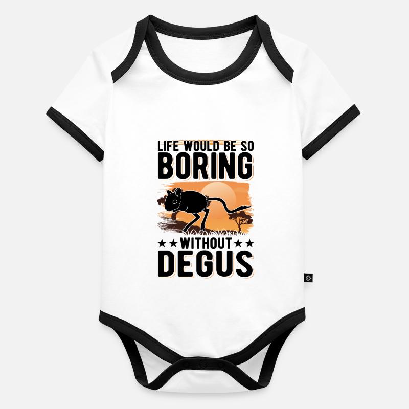 Life would be so boring without Degus Baby Bio-Kurzarm-Kontrastbody