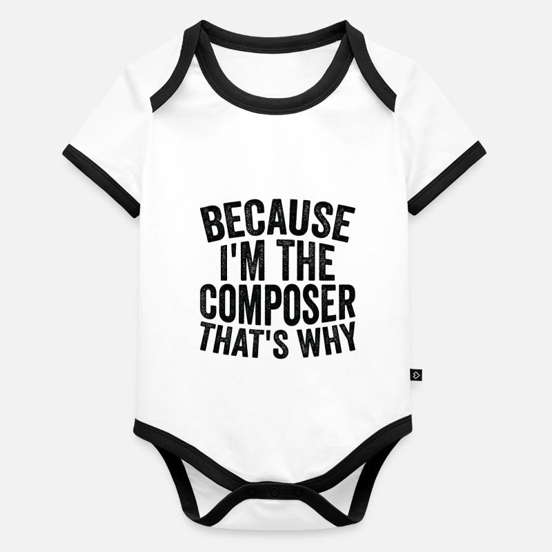 Parce que je suis le compositeur Body Bébé bio contrasté manches courtes