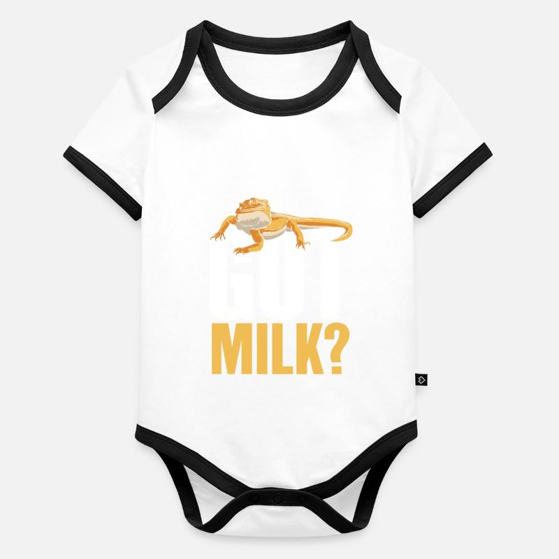 Bartagame mag Milch Baby Bio-Kurzarm-Kontrastbody
