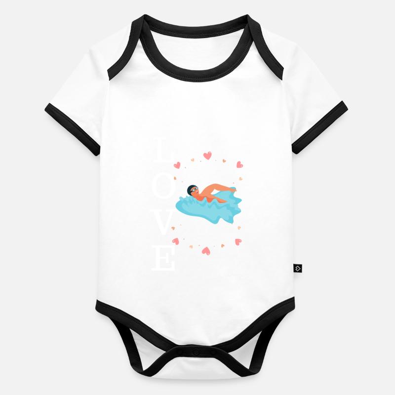 Comedy Schwimmen Baby Bio-Kurzarm-Kontrastbody