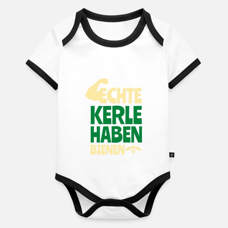 Echte Kerle haben Bienen Baby Bio-Kurzarm-Kontrastbody