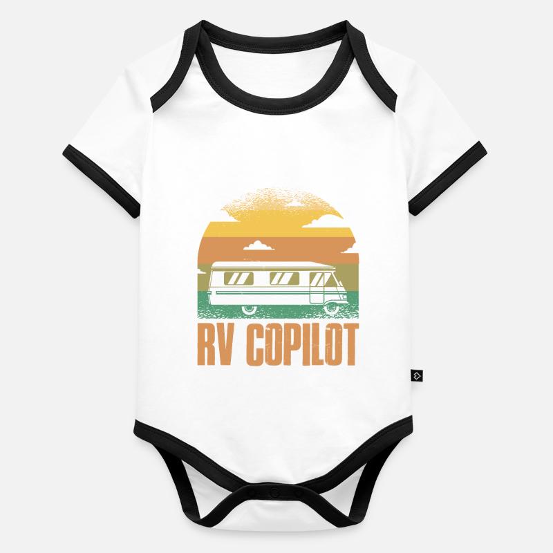 Cadeau camping-car RV Copilot Body Bébé bio contrasté manches courtes