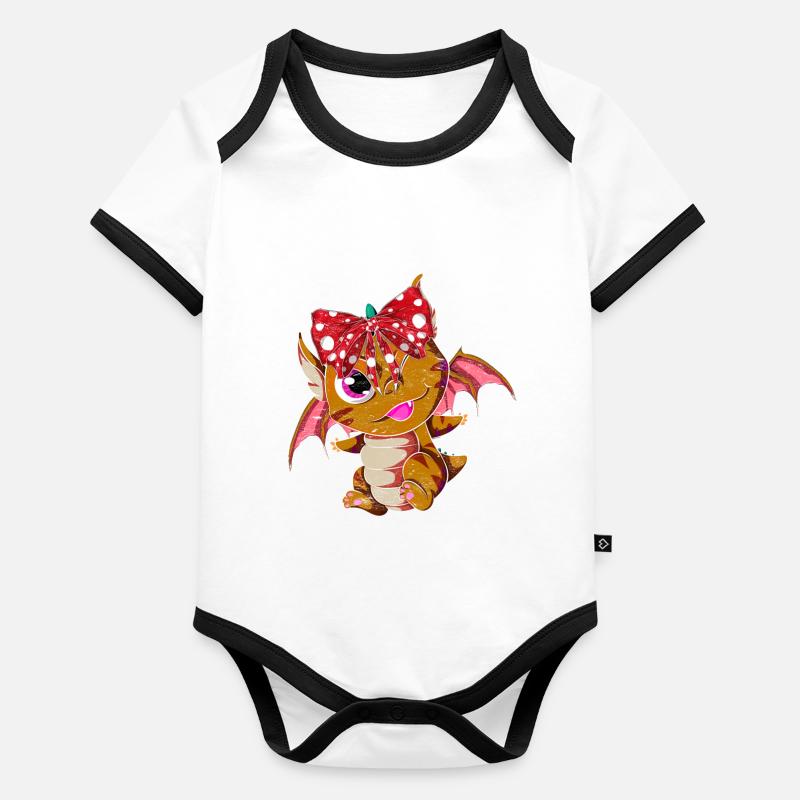 Dragon Body Bébé bio contrasté manches courtes