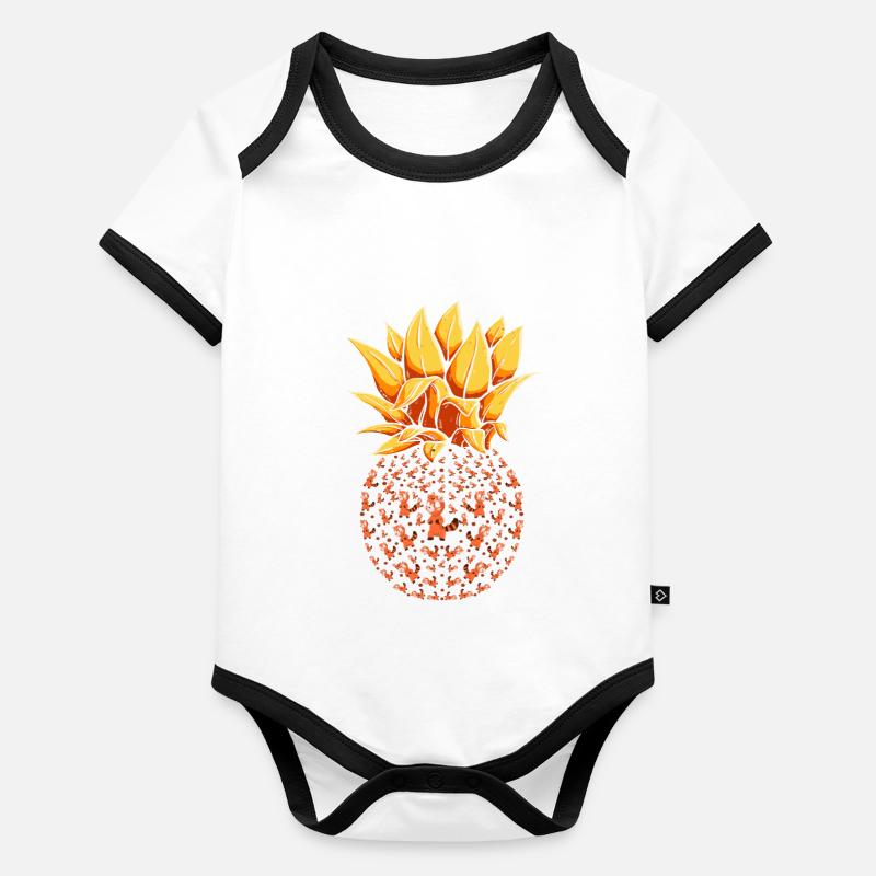 Tier Geschenk Ananas Roter Panda Baby Bio-Kurzarm-Kontrastbody