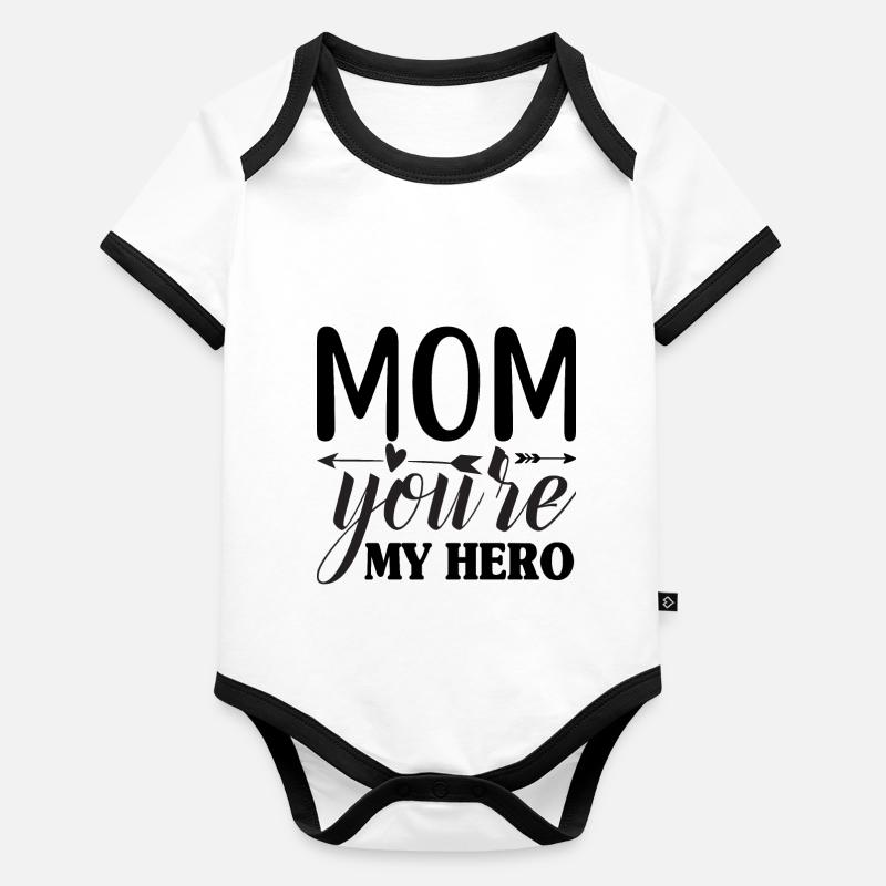 Mama, du bist meine Heldin Baby Bio-Kurzarm-Kontrastbody