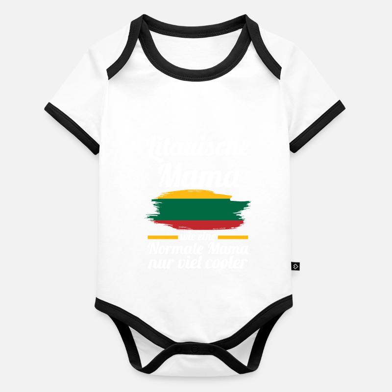 Litauerin Litauische Mama Litauen Mutter Baby Bio-Kurzarm-Kontrastbody
