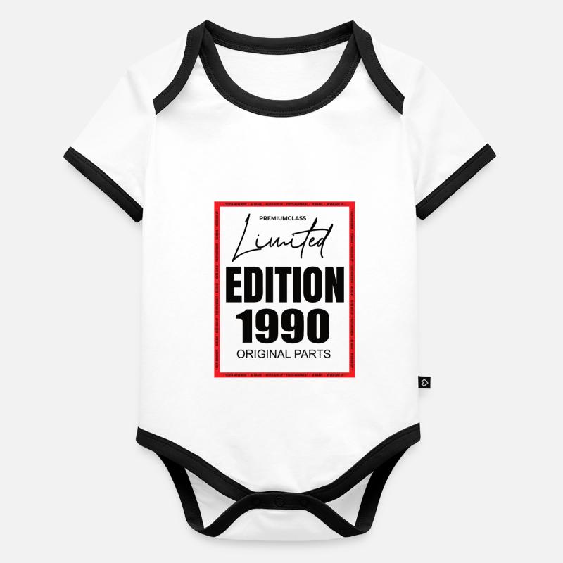 Édition limitée 1990 Body Bébé bio contrasté manches courtes