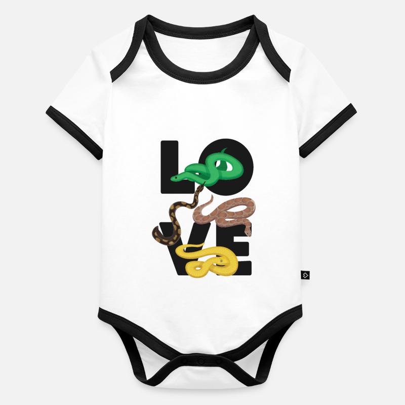 Snake Serpent Love Baby Bio-Kurzarm-Kontrastbody