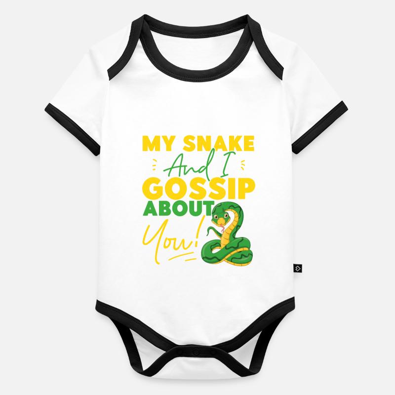 Snake Serpent My Snake And I Baby Bio-Kurzarm-Kontrastbody