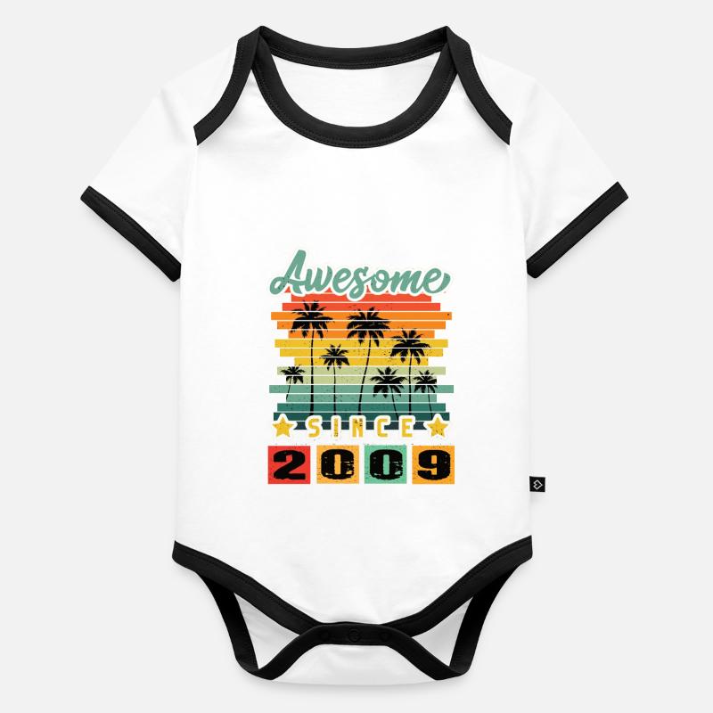Awesome Since 2009 Organic Baby Contrasting Bodysuit