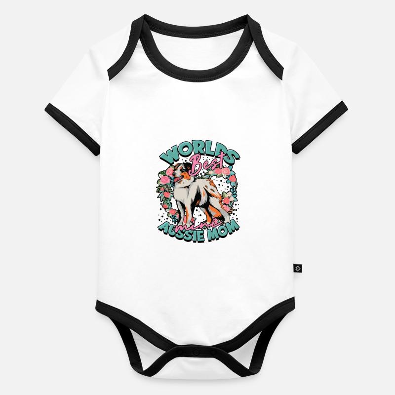 World's Best Aussie Mom - Doggo Baby Bio-Kurzarm-Kontrastbody