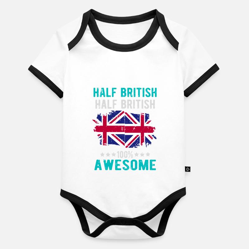 Moitié britannique moitié britannique Body Bébé bio contrasté manches courtes