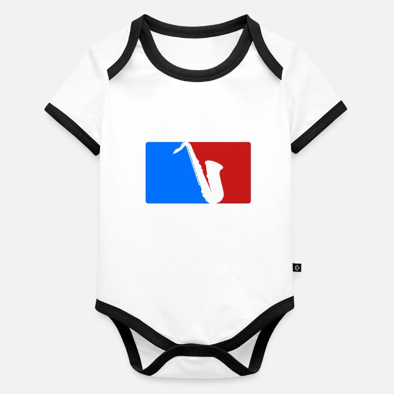 Saxophon Baby Bio-Kurzarm-Kontrastbody