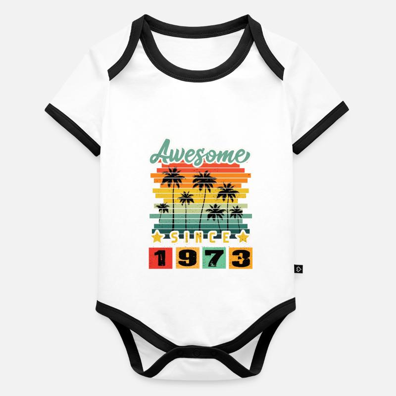 Awesome Since 1973 Baby Bio-Kurzarm-Kontrastbody