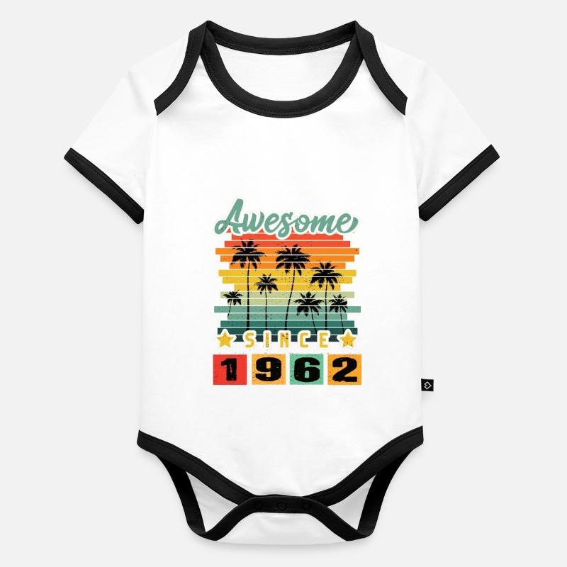 Awesome Since 1962 Organic Baby Contrasting Bodysuit