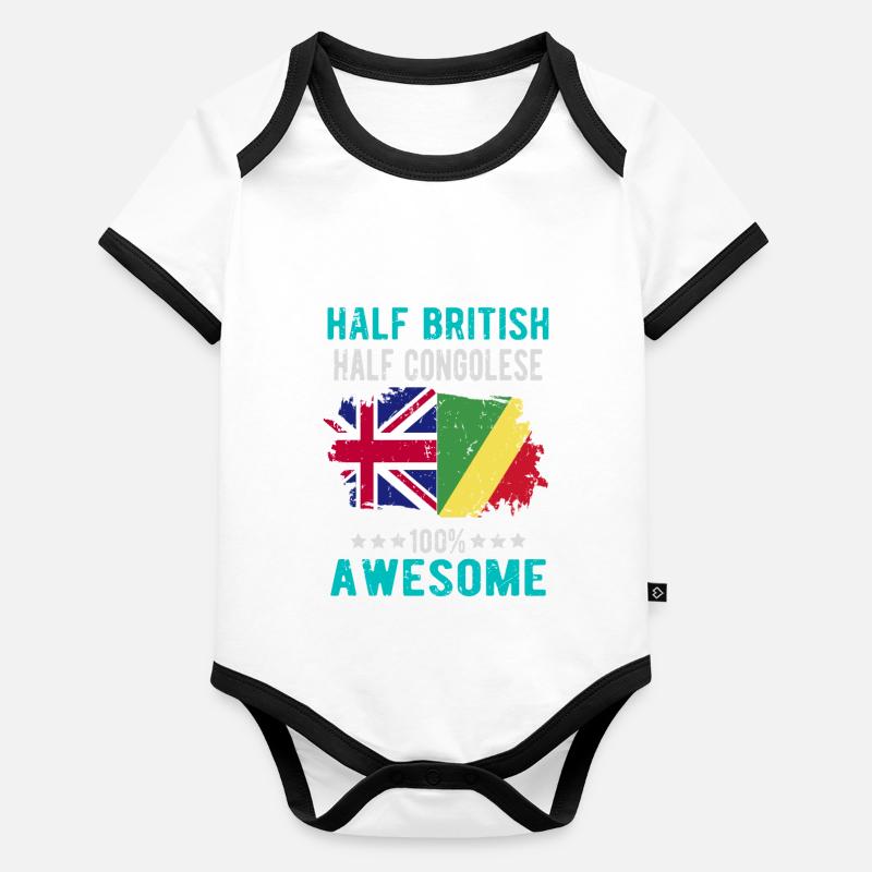 Half British Half Congolese Organic Baby Contrasting Bodysuit