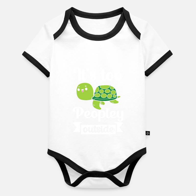 Turtle Relaxed Chill Sea Ocean Beach Organic Baby Contrasting Bodysuit